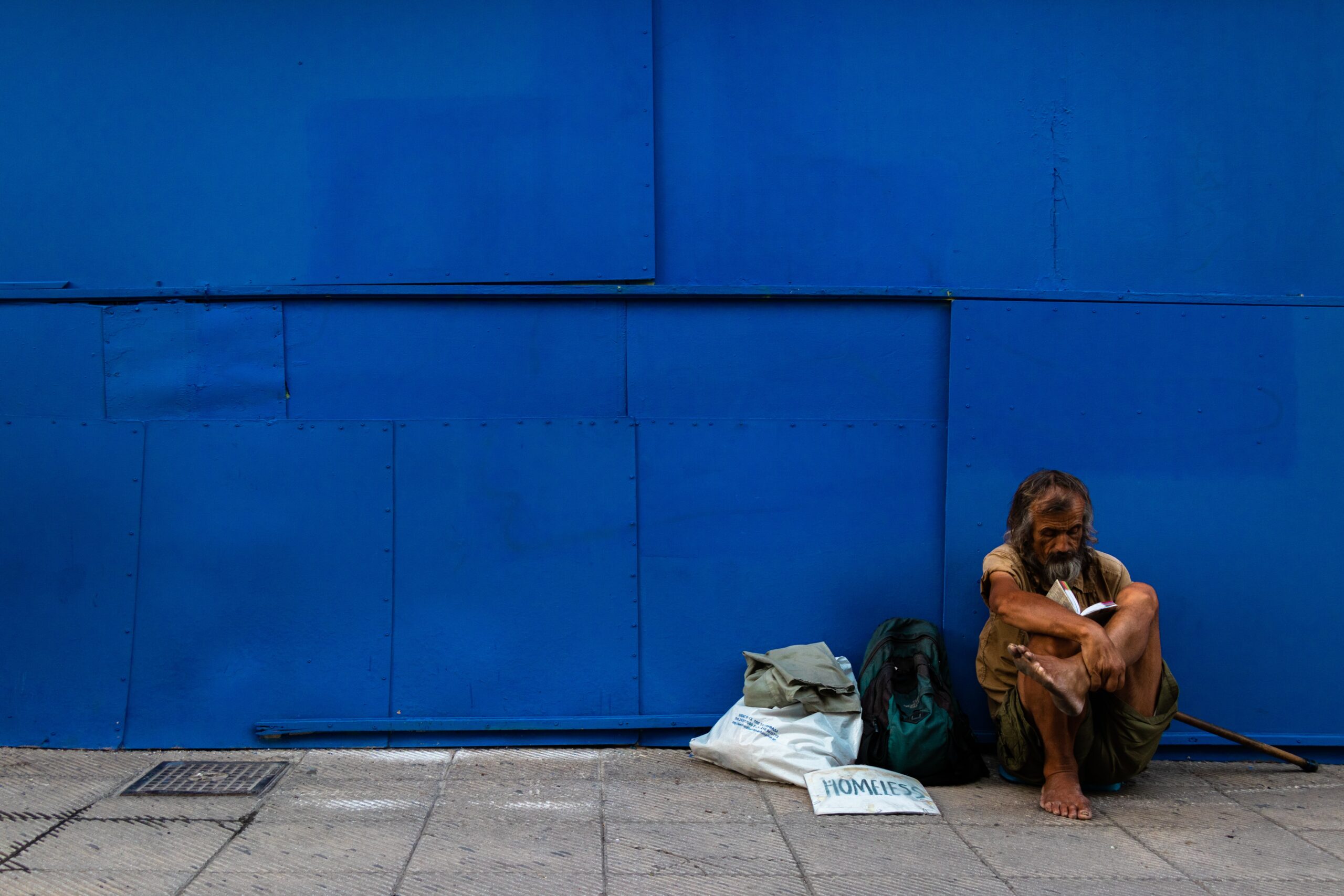 Athens homeless person